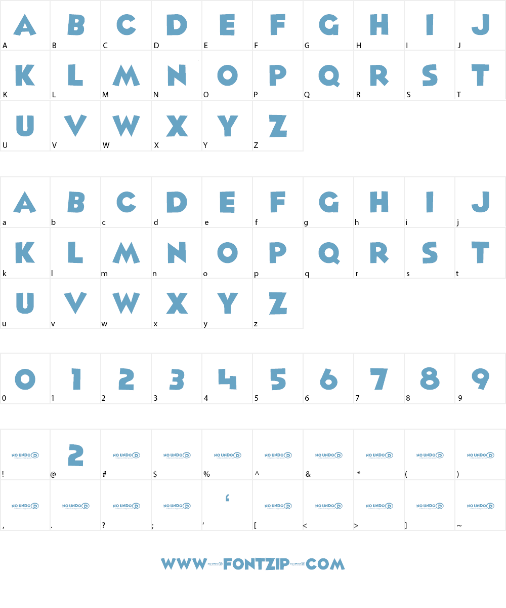 No Undo Font Character